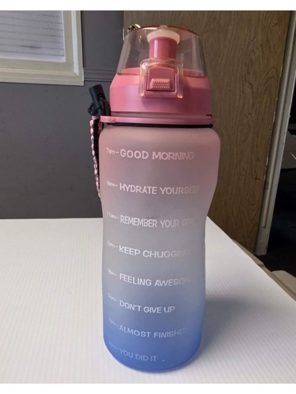 Giotto Large 1 Gallon 128oz Motivational Water Bottle With Time Markers